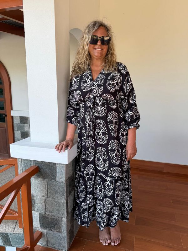 Zebra Skull Maxi Dress