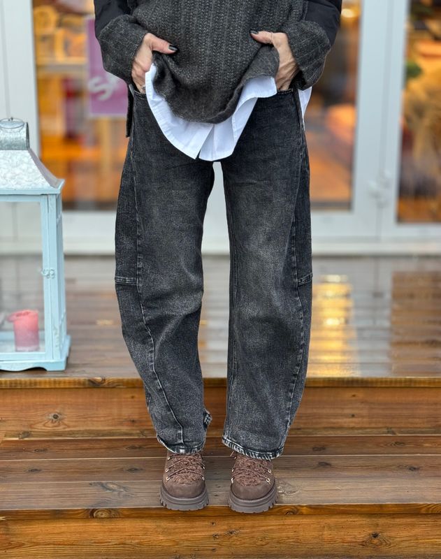 Washed Barrel Jeans