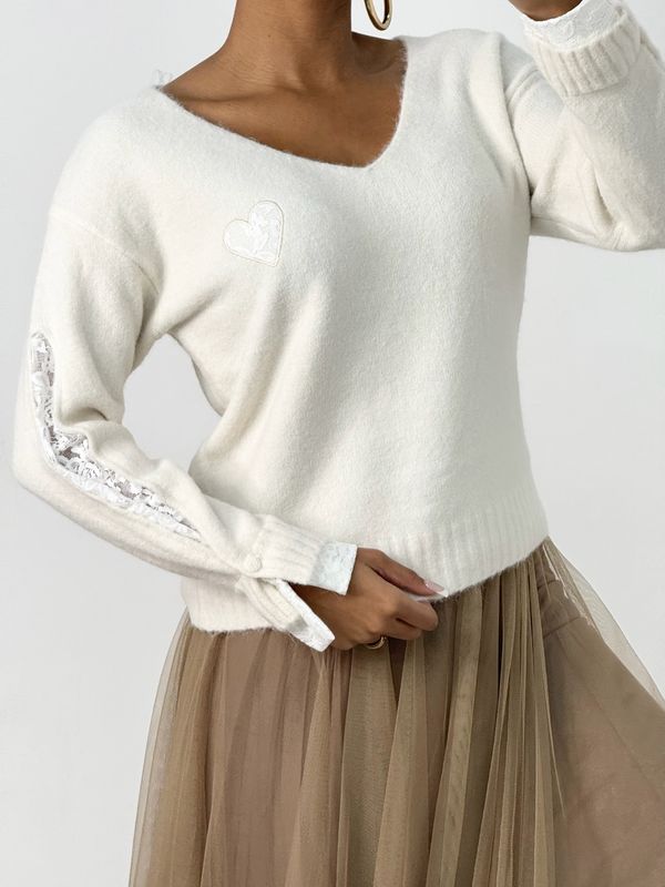 Blonde Heart Knit Sweater
