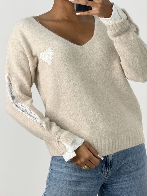 Blonde Heart Knit Sweater