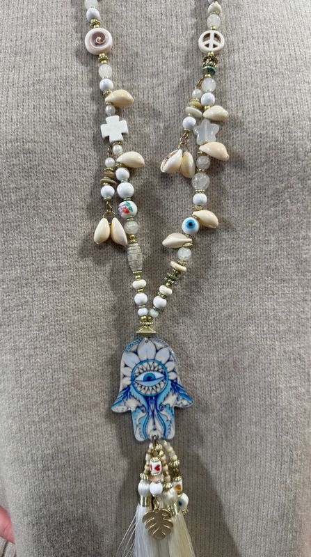 Hamsa Long Necklace