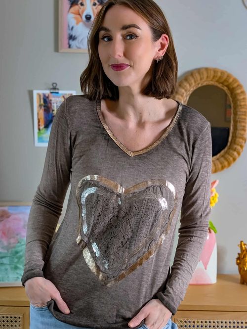 Hovedbilde Heart Shimmer Basic Ribbed ...