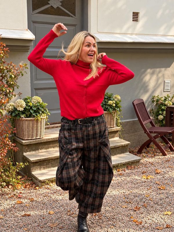 Belted Check Pant