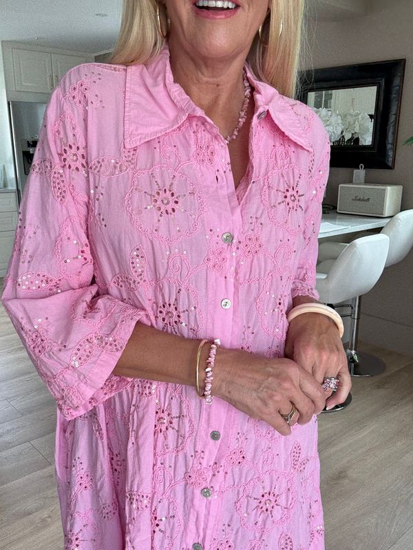 Sequin pink shirt/ dress 
