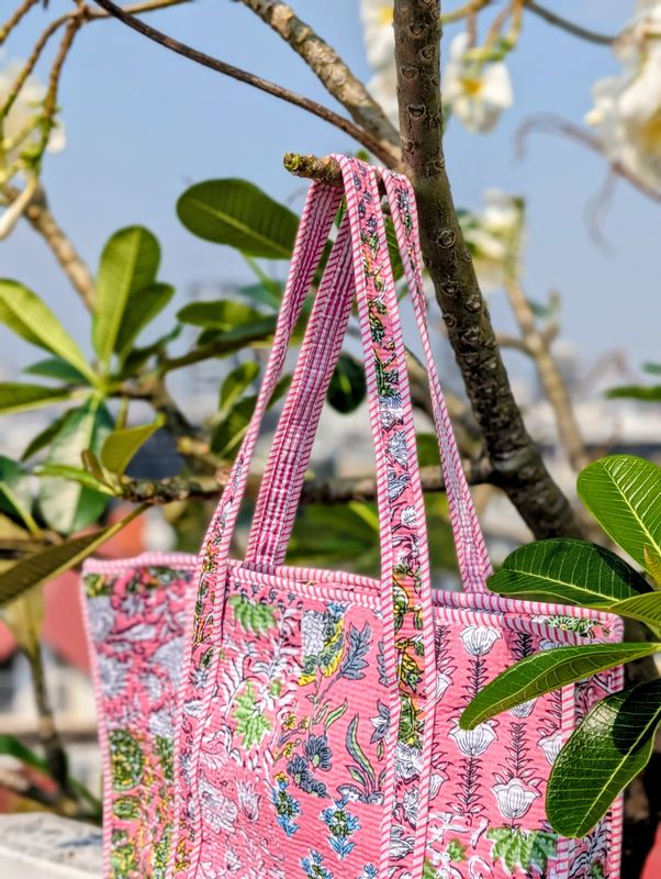 Pink Leaf Bag