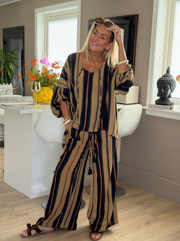 Pican Stripe Pant Coconut Milk