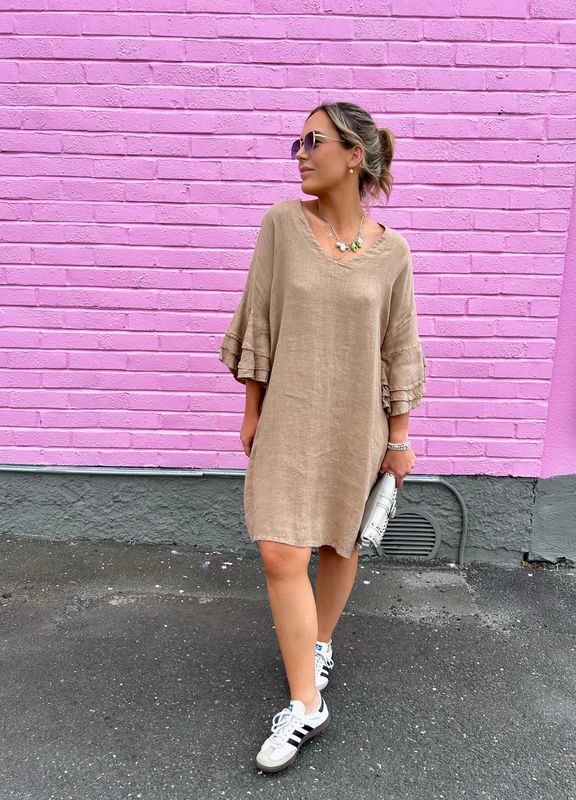 Ruffle Linen Dress