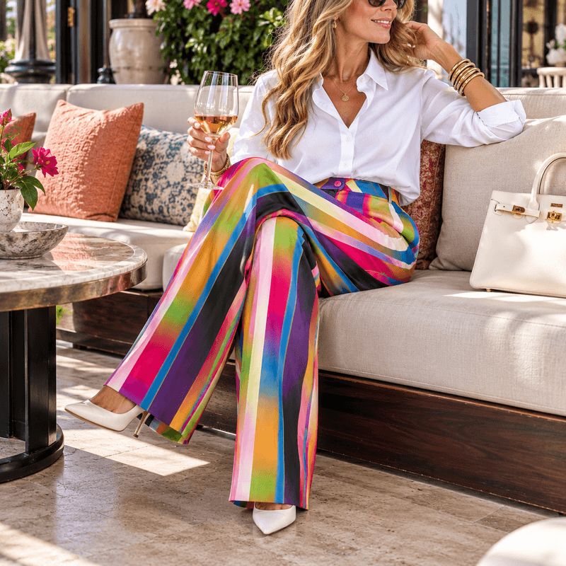 Stripe Viscose Pant