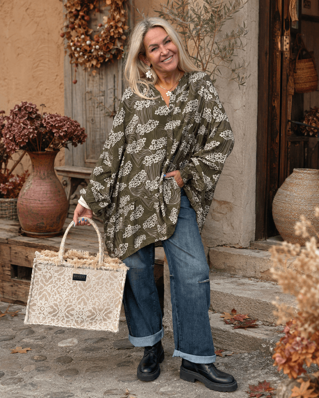 Autumn Flower Oversized Blouse