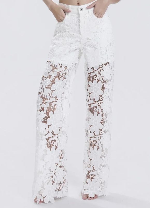 Denim Lace Jeans Qnuz