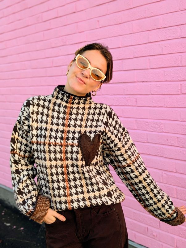 Pepita Pattern Sweater