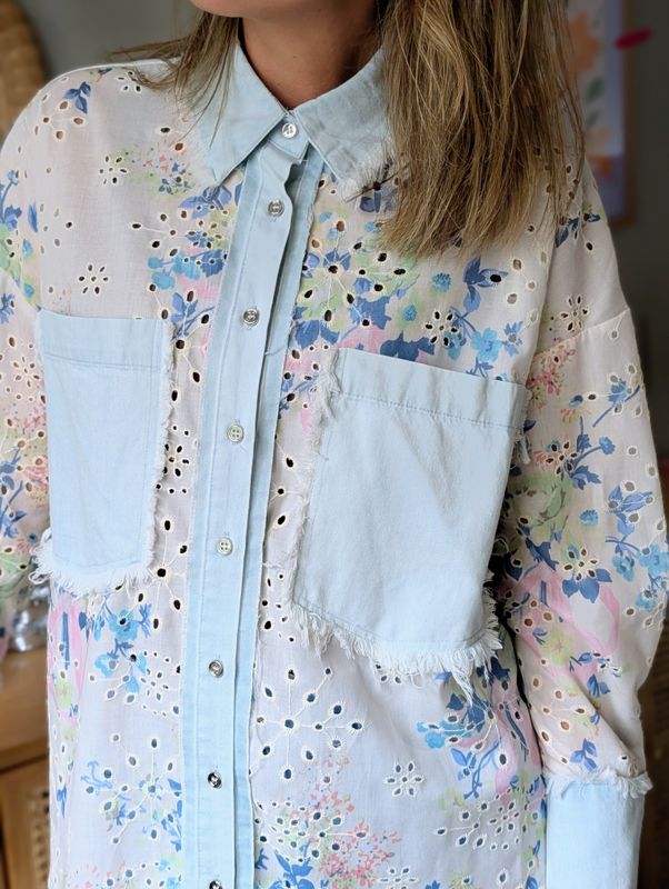 Flower Denim Shirt