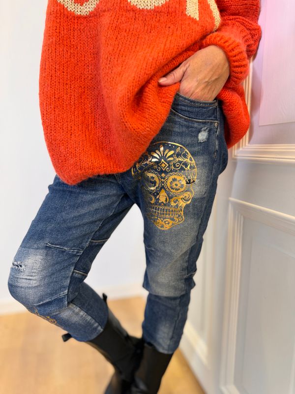 Golden Skull Generous Jeans XL