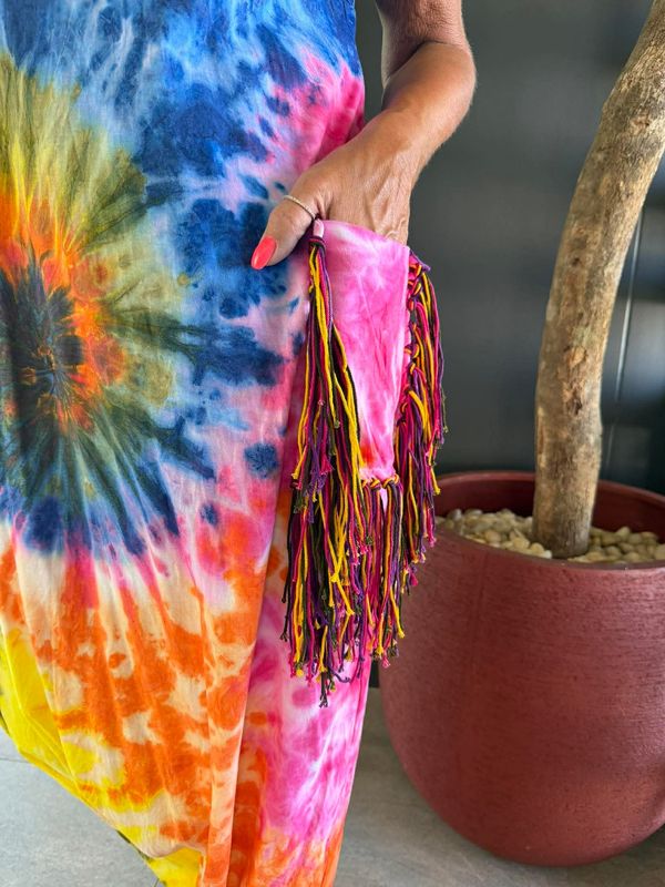 Tie Dye Fringe Jumpsuit 