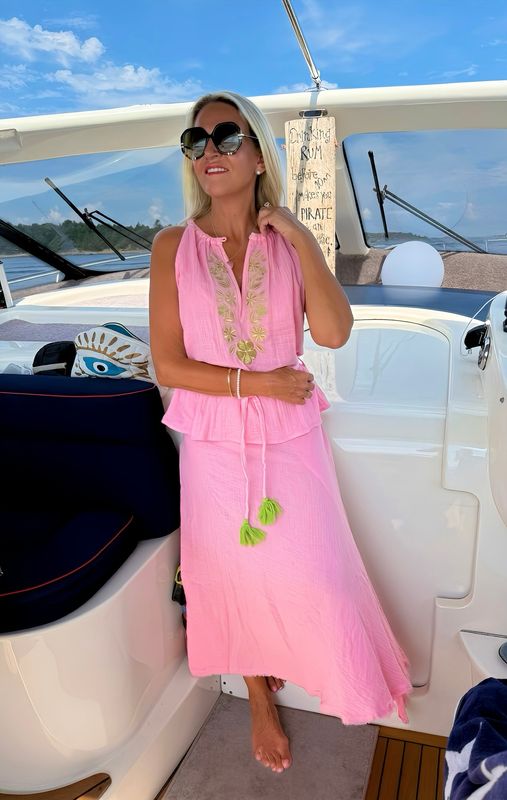 Pink Wrap Skirt Place du Soleil