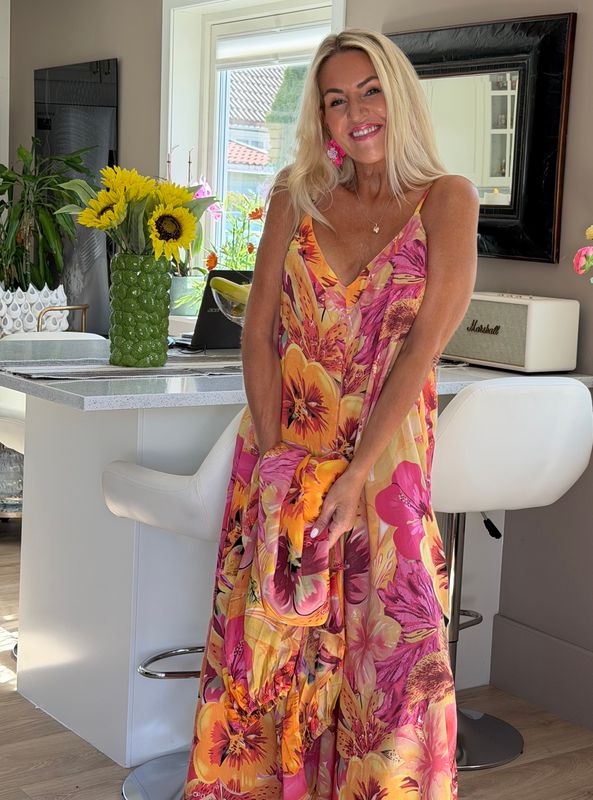 Big Flower Jumpsuit Coconut Milk