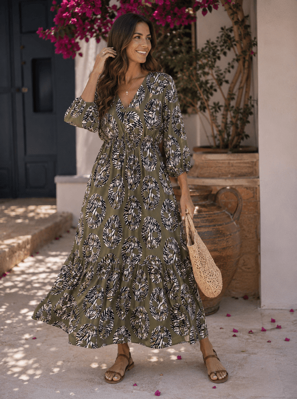 Zebra Skull Maxi Dress