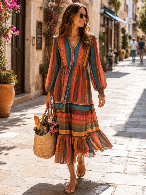 Hovedbilde Gina Stripe Dress w/tassels  ...