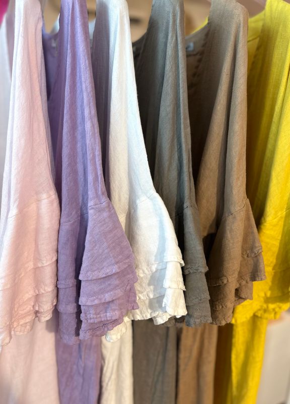 Ruffle Linen Dress