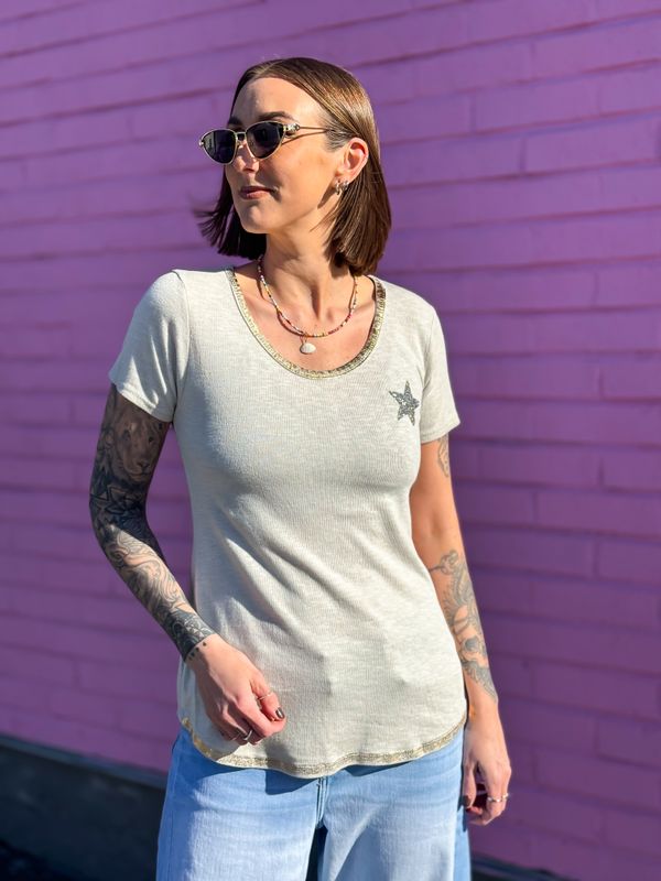 Star Ribbed Tee