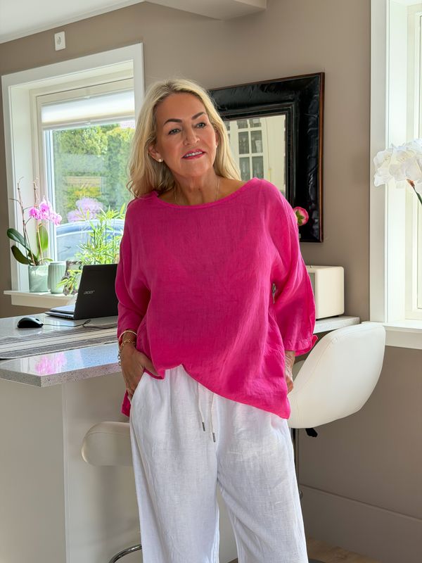  Pink Linen Top