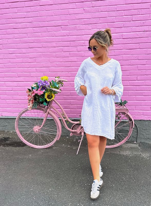 Ruffle Linen Dress