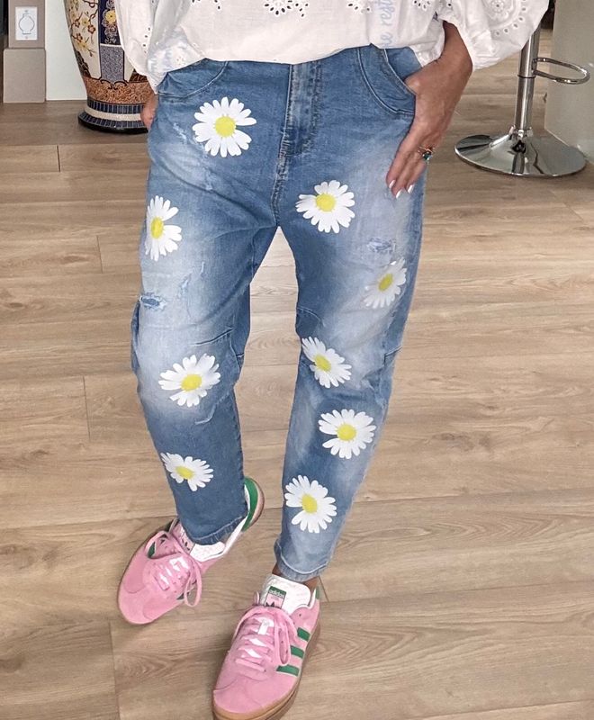 Flower Baggy Jeans