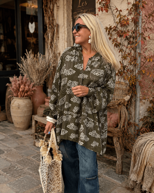 Autumn Flower Oversized Blouse