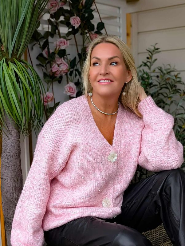 Sequin Flower Cardigan