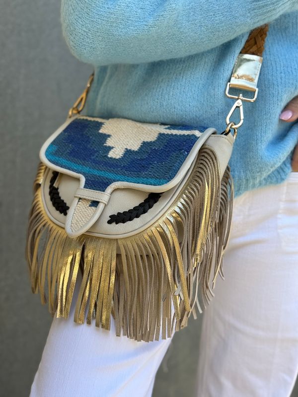 Medellin Greige & Blue Shoulder Bag Piti Cuiti
