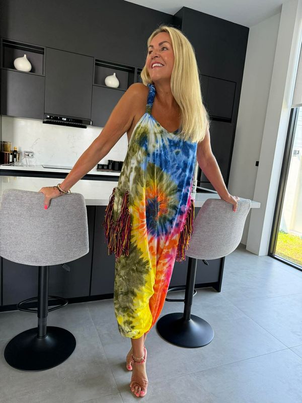 Tie Dye Fringe Jumpsuit 