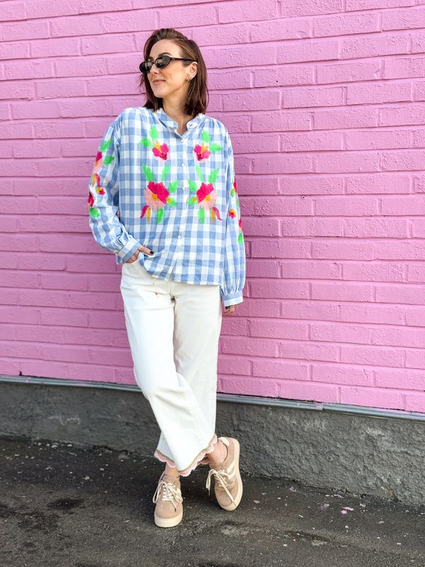 Boheme Checkered Blouse Qnuz