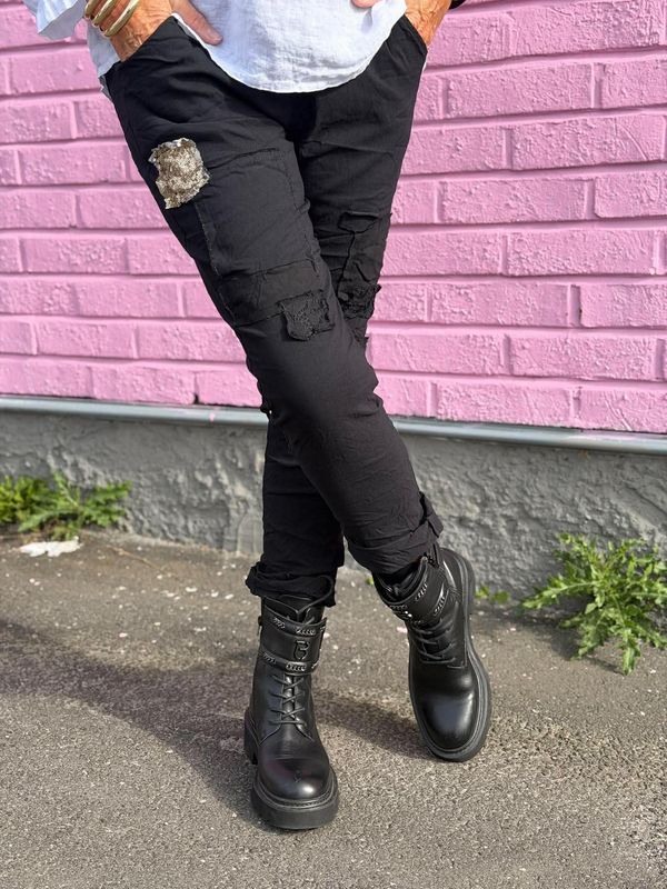 Stretchy Sequin Patch Pant