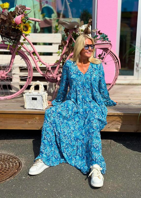 Marine Paisley Dress